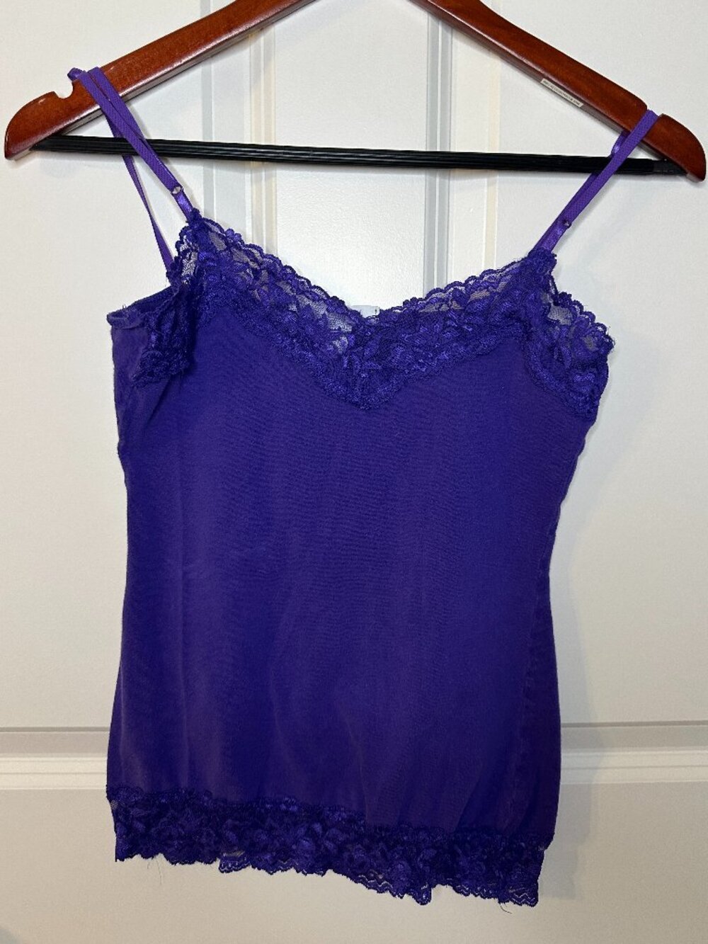 Y2K Charlotte Russe Purple Lace Trim Cami Coquette Fairy Grunge Top